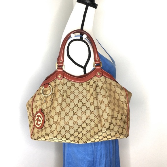 Authentic Gucci Brown Monogram Sukey Hobo Bag - Picture 1 of 15